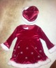 Rochie Craciunita Bonnie Baby, 12-24 luni, cu Boneta, Fete, Noua. Rochita Fetite, Haine Craciun, 46cm