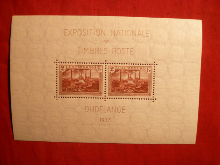Colita - Expozitia Nationala Filatelica Dudelange 1937 Luxemburg