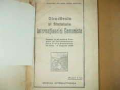 Directivele si statutele Internationalei Comuniste 1920 foto