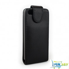 Husa piele flip Iphone 5 Neagra foto