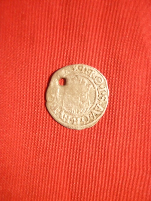 Denar Ungaria 1577, argint , gaurit ,d= 1,5 cm foto mare Denar Ungaria 1577, argint , gaurit ,d= 1,5 cm foto mare