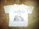 Tricou Copii Caillou 2-3 Ani, Bumbac, Ca Nou - Tricou Alb