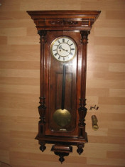 Ceas Pendul Alt Deutsch Vienna Regulator 1860 Gustav Becker,lemn trandafir,115cm foto