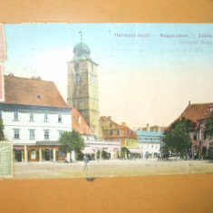 Carte postala Hermannstadt Sibiu Grosser Ring Piata Mare 1922