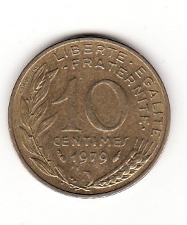 Franta 10 centimes 1979 foto