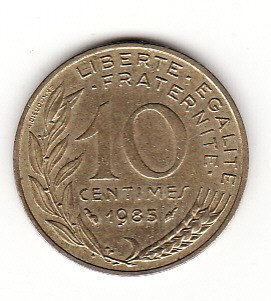 Franta 10 centimes 1985 foto