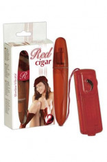 Vibrator &amp;quot;RED CIGAR &amp;quot;din material alunecos , sub forma de trabuc , cu 11,5 cm lungime si 2 cm diametru foto