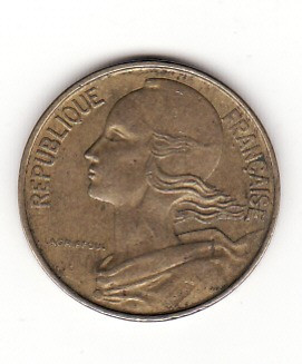 Franta 10 centime 1973 - bufnita. foto