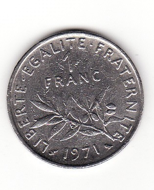 Franta 1 franc 1971 foto