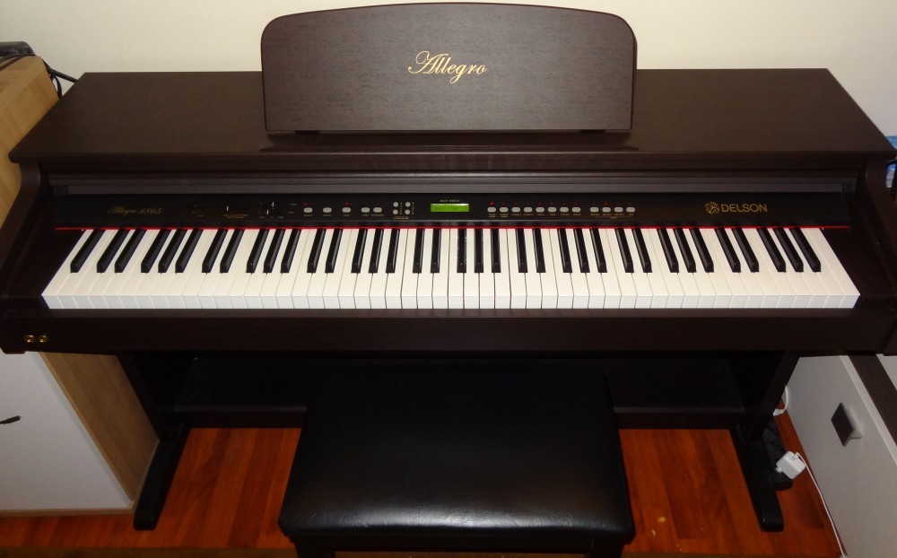 PIAN ELECTRIC DIGITAL DELSON ALLEGRO 8865 PIANINA ELECTRICA, FULL KEYBOARD,  HAMMER ACTION (CLAPA GREA), SCAUN ORIGINAL, GARANTIE | arhiva Okazii.ro