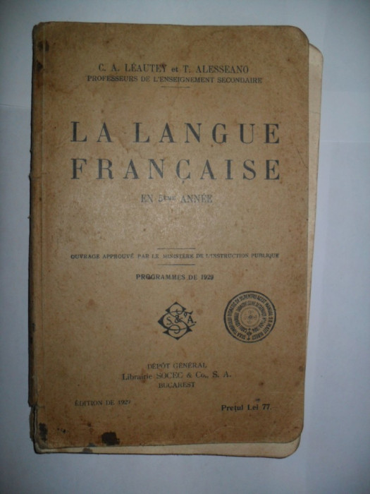 Langue Francaise -C.A. Leautey{1929}