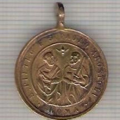 C230 Medalie veche(medalion) -religioasa -catolica(papala) -LEO XIII PONT MAX -ROMAE -marime circa21x27mm-aprox.5gr -starea care se vede