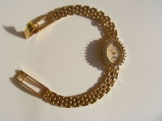 Ceas dama AUR 14K cu DIAMANTE marca CRISTIAN GENEVE, 26g, model superb in stare excelenta !! foto