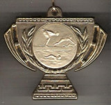 C257 Medalie Natatie -Grecia -panglica albastra-alb-albastra -marime circa58X53mm-aprox.27gr-starea care se vede
