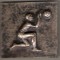 C268 Medalie (placheta) -VOLEI sau BASCHET -metaloplastie -marime circa61X60mm -aprox.23gr-starea care se vede