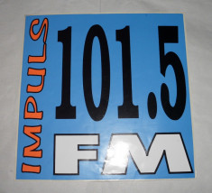 Vand autocolant cu sigla IMPULS 101,5FM foto