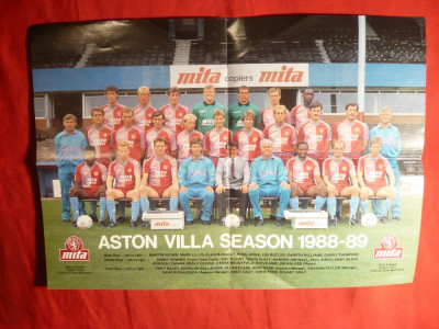 Miniafis - Aston Villa -cu semnaturi jucatori pe spate foto