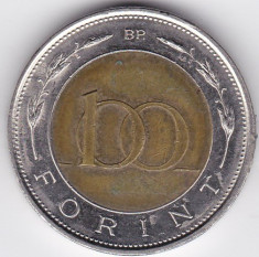 Ungaria 100 Forint 1997 bimetal foto