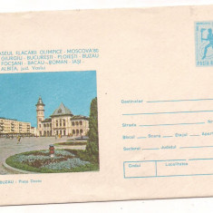 %plic (intreg postal)-TRASEUL FLACARII OLIMPICE-MOSCOVA 1980-BUZAU-cod 0211/80