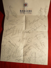 Foaie Semnaturi - Echipa Fotbal Rangers Glasgow foto