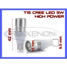 BEC AUTO LED LEDURI POZITIE T15 W16W - 1 LED CREE 5W HIGH POWER - POZITII, NUMAR