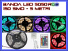 ROLA BANDA 150 LED - LEDURI SMD 5050 RGB - 5 METRI - TELECOMANDA 44 TASTE, ZDM