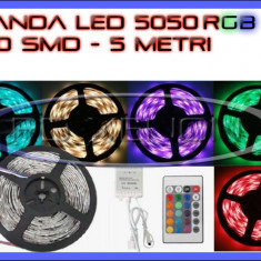ROLA BANDA 150 LED - LEDURI SMD 5050 RGB - 5 METRI - TELECOMANDA 44 TASTE