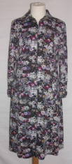 ROCHIE VINTAGE PRINT FLORAL DIN CREPE ANII 70 foto