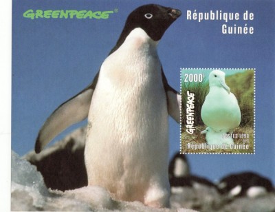 COLITA TIMBRE GUINEIA NED. 1998 PINGUIN foto