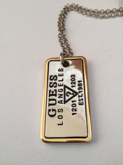 Lant cu pandantiv , dog tag , GUESS foto