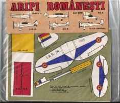 Aripi romanesti - 6 aeromodele din carton si lemn - set din anii 80 - reducere! foto