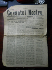 ZIARUL CUVANTUL NOSTRU 16 IUNIE 1932 TURNU SEVERIN -JUD MEHEDINTI foto