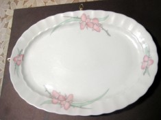 Platou oval din portelan flori de gradina foto