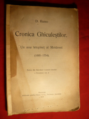 D. Russo -Cronica Ghiculestilor - Prima ed. 1915 foto