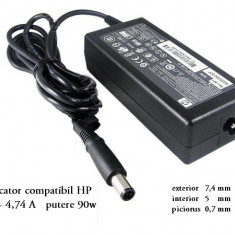 INCARCATOR LAPTOP HP 19V - 4,74A - 90 w mufa 7,4x5 mm cu piciorus