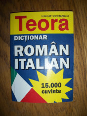 Dictionar roman-italian, 15.000 de cuvinte (editie de buzunar) Teora foto