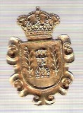C284 Medalie(placheta) heraldica stema(emblema) zonala Spania -marime cca 33X23mm, gr aprox 6gr. -starea care se vede, mai buna ca scanarea