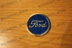 emblema capac roata FORD ALBASTRU 90 mm foto