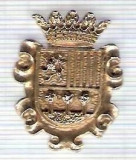 C296 Medalie(placheta) heraldica stema(emblema) zonala Spania -marime cca 29X23mm, gr aprox 6gr. -starea care se vede, mai buna ca scanarea