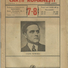 Revista BULETINUL CARTII ROMANESTI - anul I,nr.7-8/1929