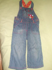 Salopeta jeans 2-3 ani foto