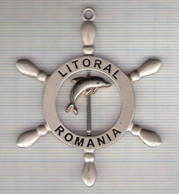C324 Medalie LITORAL ROMANIA (Timona) -marime cca 60X64mm, greutatea aproximativ 18gr. -starea care se vede foto