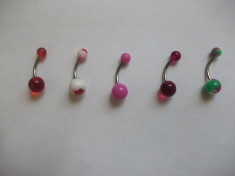 Lot 5 bucati de piercing pentru buric - model 1 foto