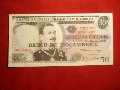 Bancnota 50 Escudos 1970 Mozambic , cal.NC foto