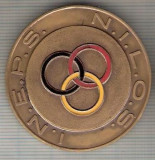 C370 Medalie - N.I.L.O.S. -I.N.E.P.S. -trei inele in culorile drapelului German -marime cca 44 mm, gr. aprox 29 gr. -starea care se vede