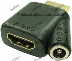 Adaptor HDMI, tata-HDMI, mama + alimentare jack c.c. 2,5mm-6981 foto