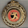 C384 Medalie Handbal -Federatia Turca de Handbal- Campinatele Balcanice Ankara 1987 -marime cca 48x53 mm, gr. aprox 51 gr. -starea care se vede