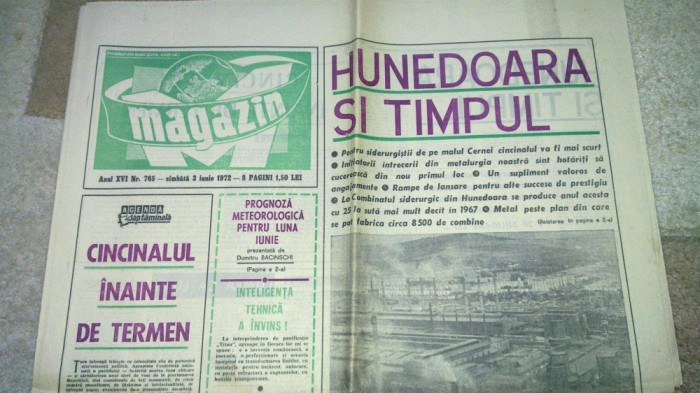 ziarul magazin 3 iunie 1972-art. hunedoara si timpul ziarul magazin 3 iunie 1972-art. hunedoara si timpul