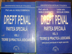 DREPT PENAL PARTEA SPECIALA- TEORIE SI PRACTICA JUDICIARA- 2 VOLUME- VASILE DOBRINOIU, NICOLAE CONEA foto