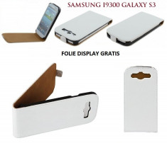 Husa Eleganta TOC PIELE FLIP ALB Samsung Galaxy S3 i9300 + Folie Protectie Display GRATIS foto